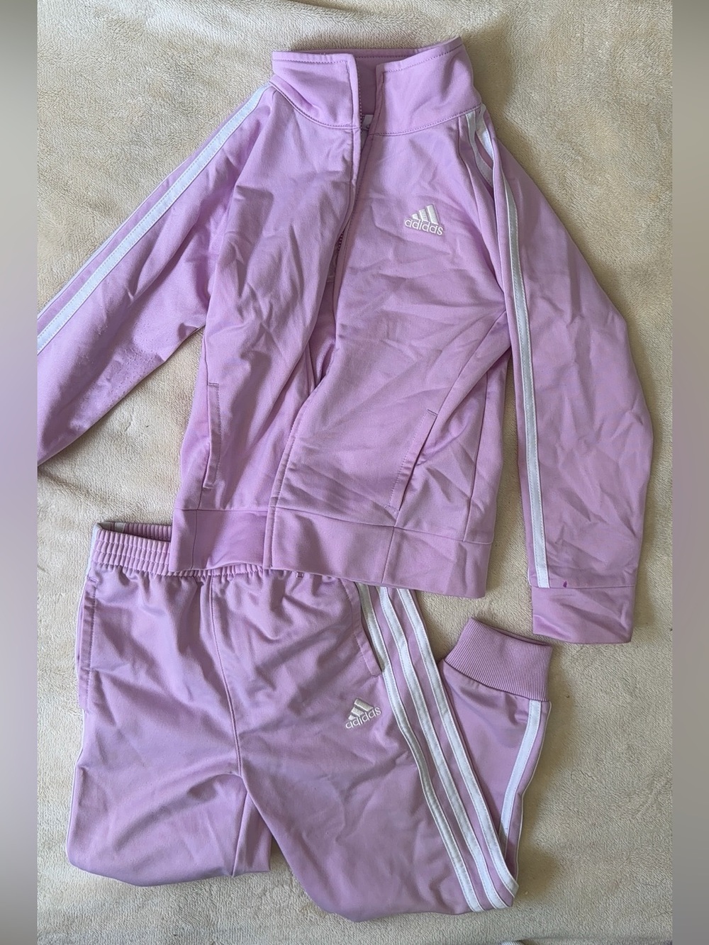 Adidas Periwinkle Lilac Purple Girls Jogger Set Girl